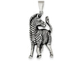 FJC Finejewelers Sterling Silver Antiqued Zebra Pendant Necklace - Chain Included