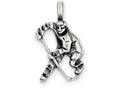 FJC Finejewelers Sterling Silver Antiqued Hockey Player Charm