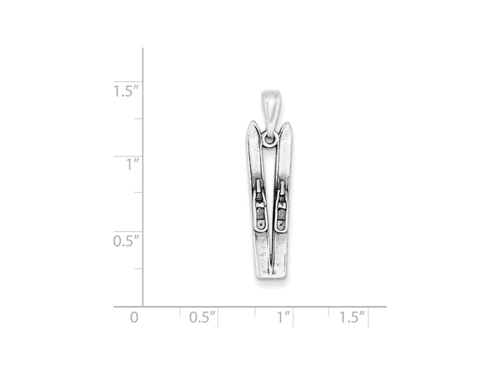 FJC Finejewelers Sterling Silver Antiqued Ski's Charm