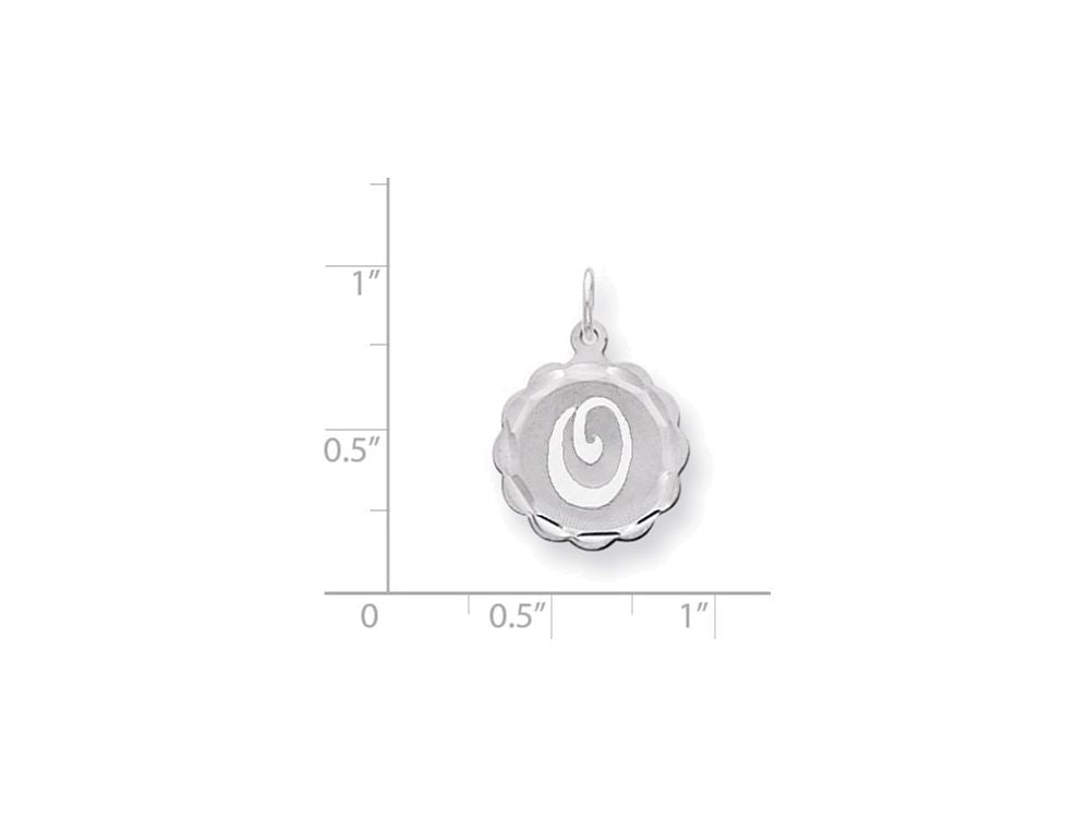 FJC Finejewelers Sterling Silver Brocaded Initial ''o'' Charm