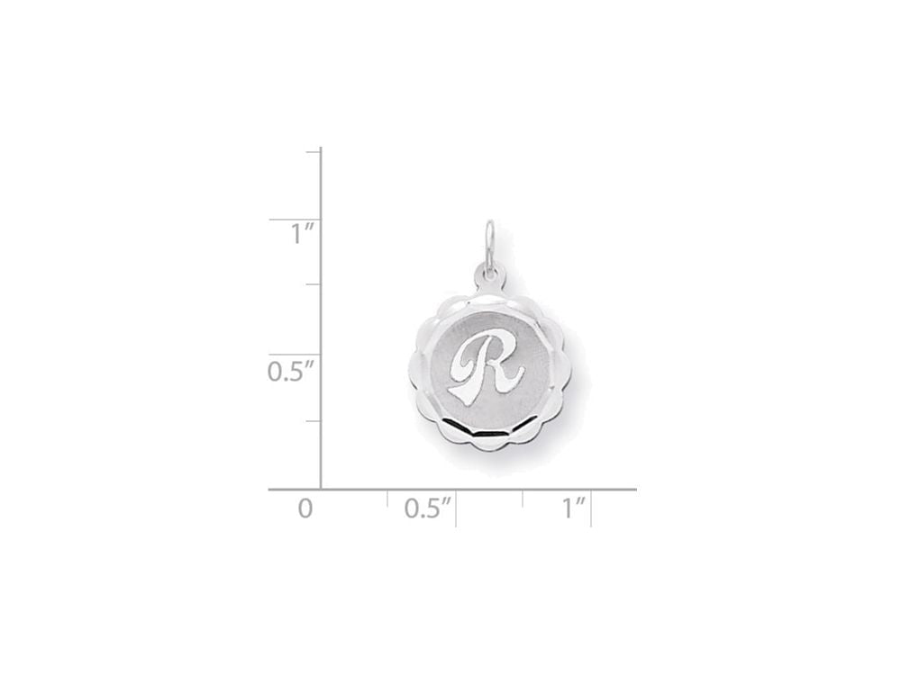 FJC Finejewelers Sterling Silver Brocaded Initial R Charm