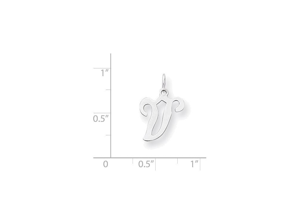 FJC Finejewelers Sterling Silver Stamped Initial V Charm