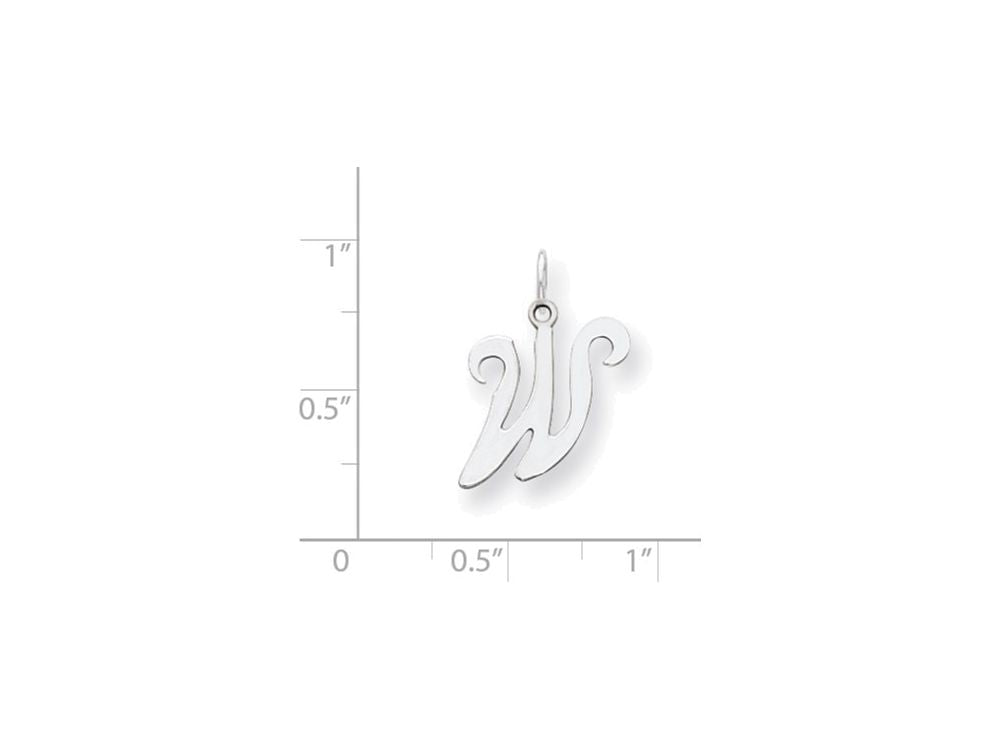 FJC Finejewelers Sterling Silver Stamped Initial W Charm