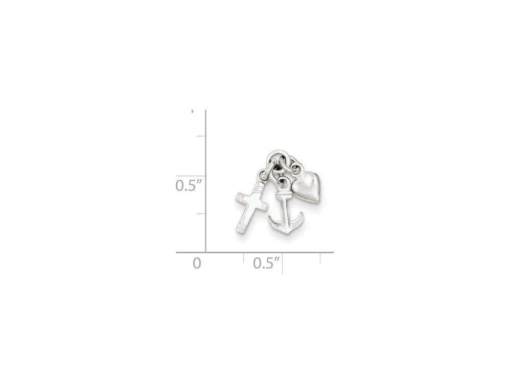 FJC Finejewelers Sterling Silver Faith, Hope and Charity Charm