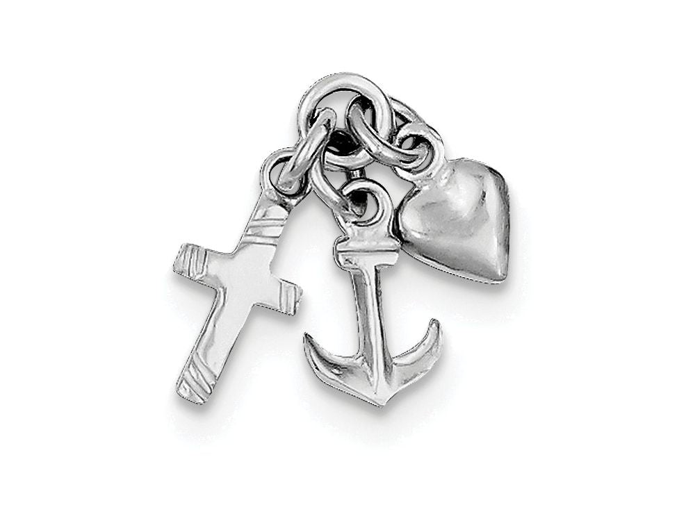 FJC Finejewelers Sterling Silver Faith, Hope and Charity Charm