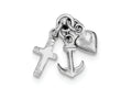 FJC Finejewelers Sterling Silver Faith, Hope and Charity Charm