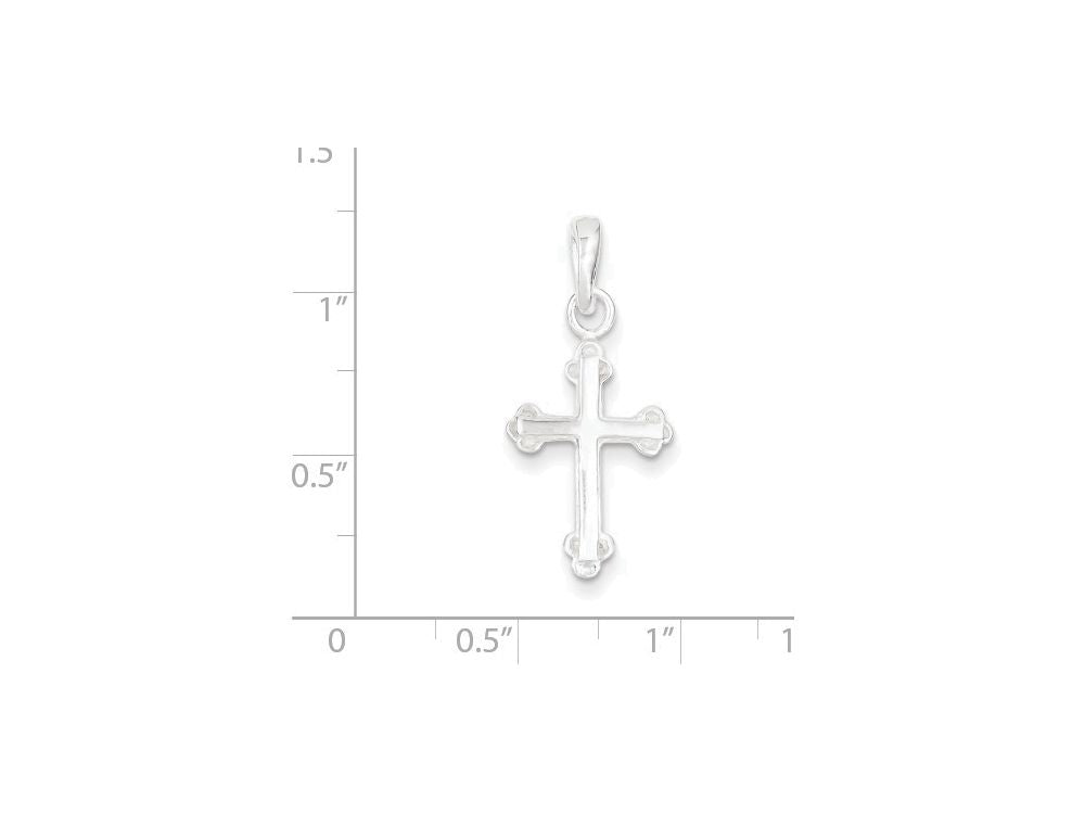 FJC Finejewelers Sterling Silver Budded Cross Pendant Necklace - Chain Included