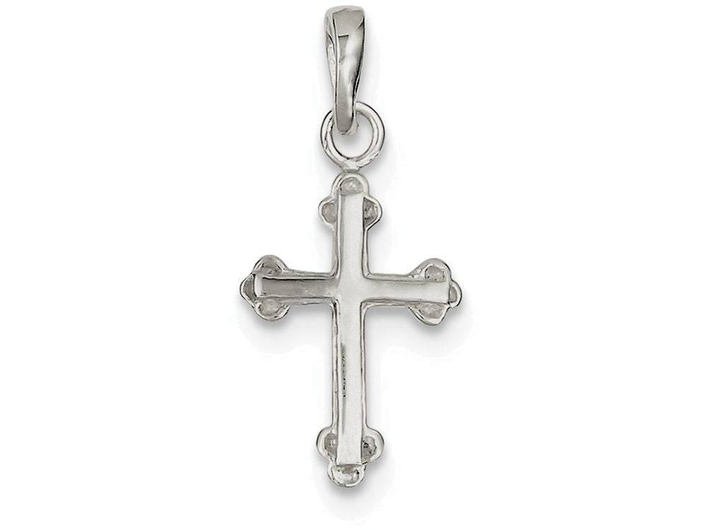 FJC Finejewelers Sterling Silver Budded Cross Pendant Necklace - Chain Included