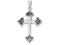 FJC Finejewelers Sterling Silver Fleur De Lis Cross Pendant Necklace - Chain Included