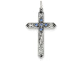FJC Finejewelers Sterling Silver September Birth Month Cross Pendant Necklace - Chain Included