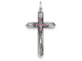 FJC Finejewelers Sterling Silver October Birth Month Cross Pendant Necklace - Chain Included