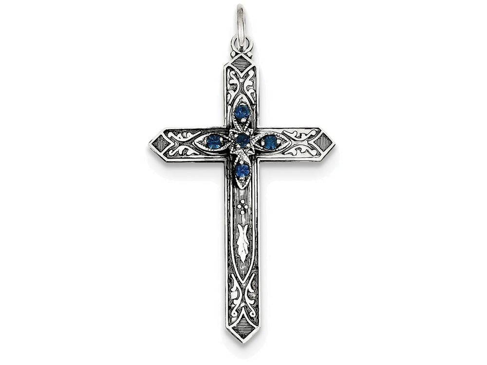 FJC Finejewelers Sterling Silver December Birth Month Cross Pendant Necklace - Chain Included