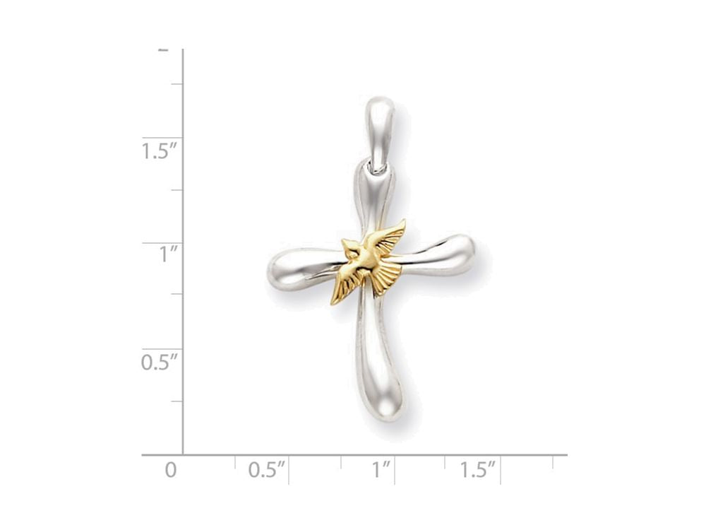 FJC Finejewelers Sterling Silver Dove Cross Pendant Necklace - Chain Included