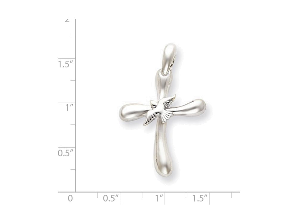 FJC Finejewelers Sterling Silver Dove Cross Pendant Necklace - Chain Included