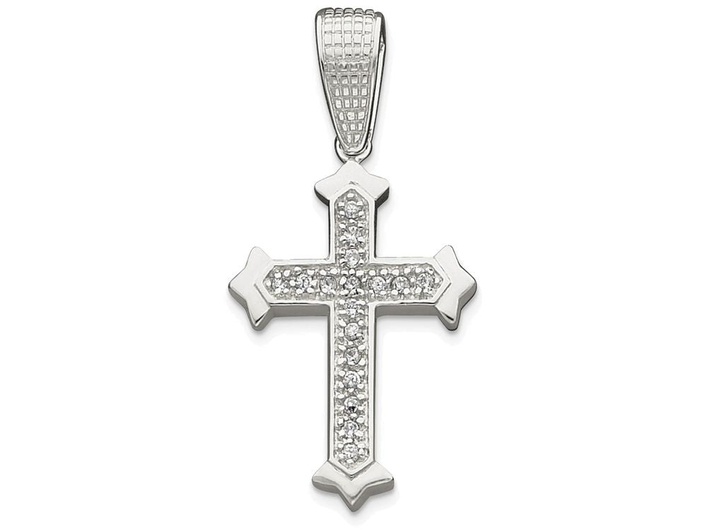 FJC Finejewelers Sterling Silver Cubic Zirconia Cross Pendant Necklace - Chain Included