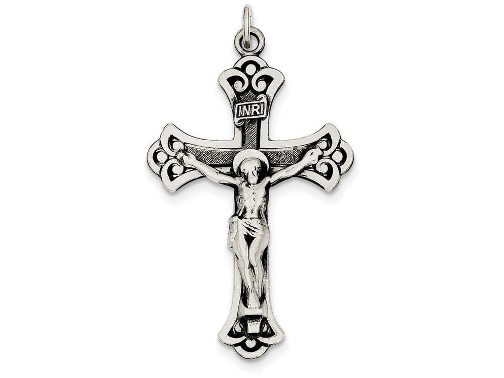 FJC Finejewelers Sterling Silver Antiqued Inri Crucifix Pendant Necklace - Chain Included