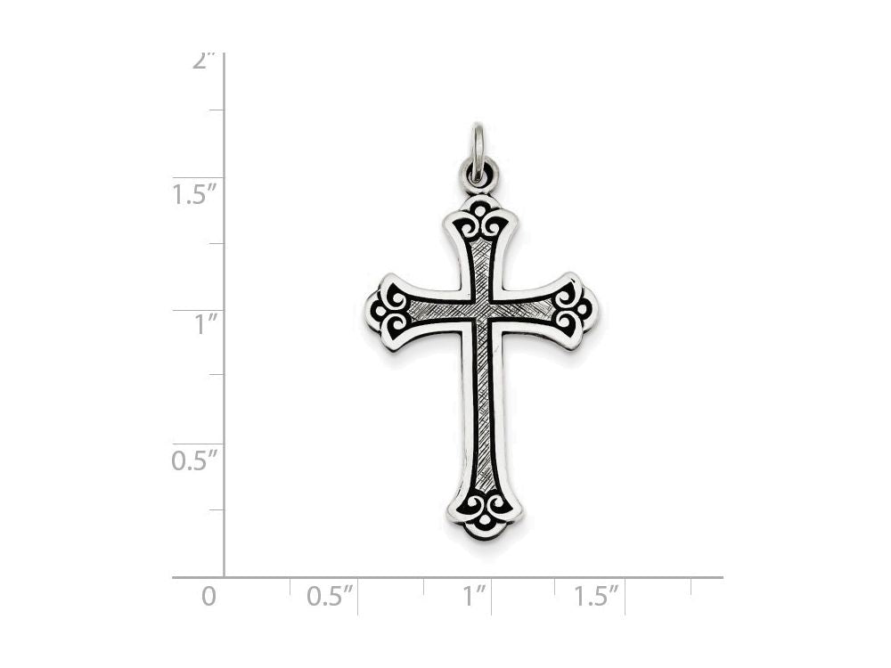 FJC Finejewelers Sterling Silver Antiqued Cross Pendant Necklace - Chain Included