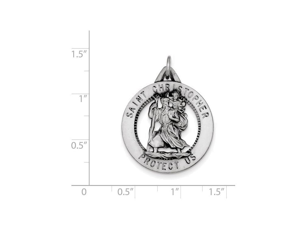FJC Finejewelers Sterling Silver St. Christopher Medal Pendant Necklace - Chain Included