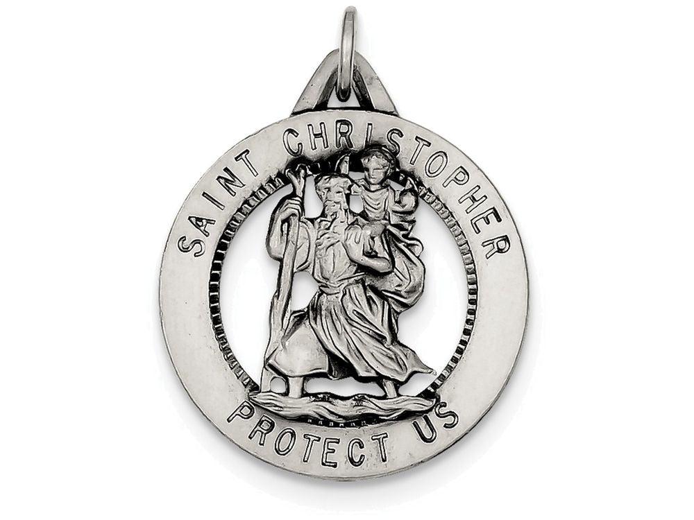 FJC Finejewelers Sterling Silver St. Christopher Medal Pendant Necklace - Chain Included