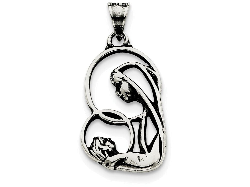 FJC Finejewelers Sterling Silver Blessed Mary and Child Jesus Charm