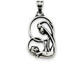 FJC Finejewelers Sterling Silver Blessed Mary and Child Jesus Charm