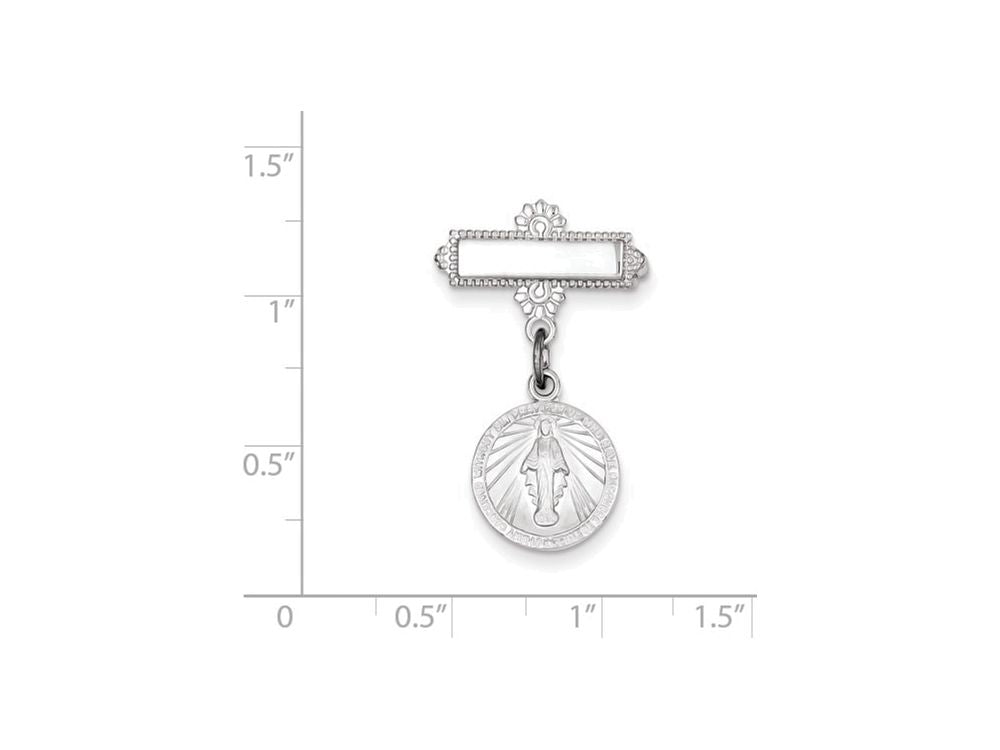 FJC Finejewelers Sterling Silver Miraculous Medal Pendant Necklace - Chain Included Pin