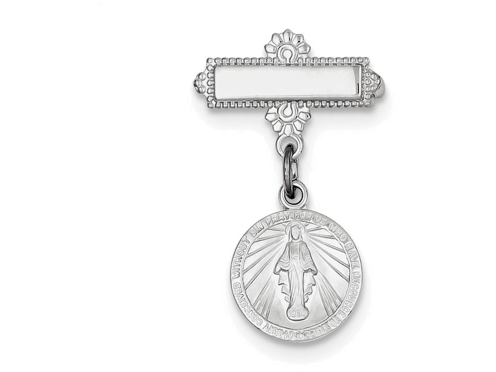 FJC Finejewelers Sterling Silver Miraculous Medal Pendant Necklace - Chain Included Pin