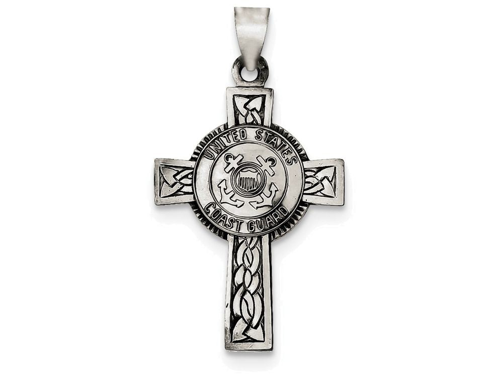 FJC Finejewelers Sterling Silver US Coast Guard Cross Pendant Necklace - Chain Included