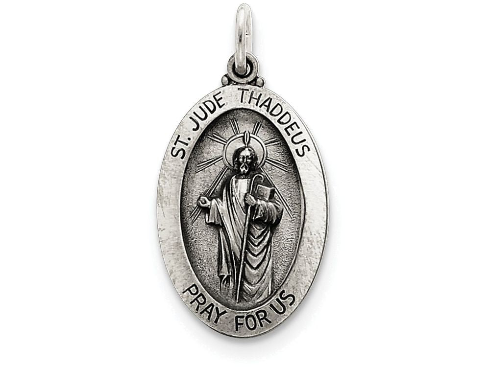 FJC Finejewelers Sterling Silver Saint Jude Thaddeus Medal Pendant Necklace - Chain Included