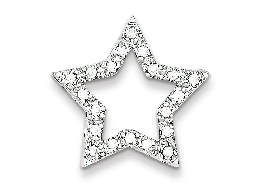 FJC Finejewelers Sterling Silver Cubic Zirconia Star Pendant Necklace - Chain Included