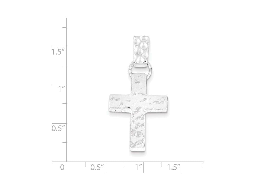 FJC Finejewelers Sterling Silver Hammered Latin Cross Pendant Necklace - Chain Included