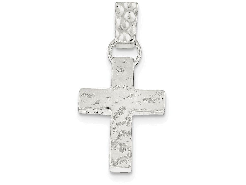 FJC Finejewelers Sterling Silver Hammered Latin Cross Pendant Necklace - Chain Included