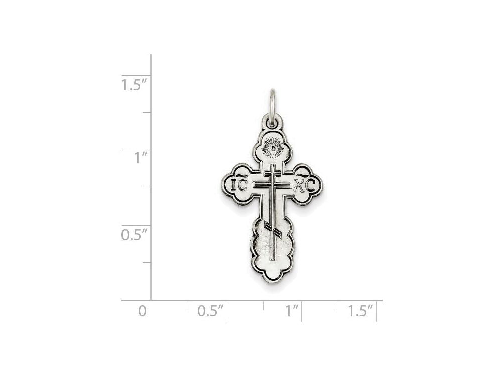 FJC Finejewelers Sterling Silver Eastern Orthodox Cross Charm