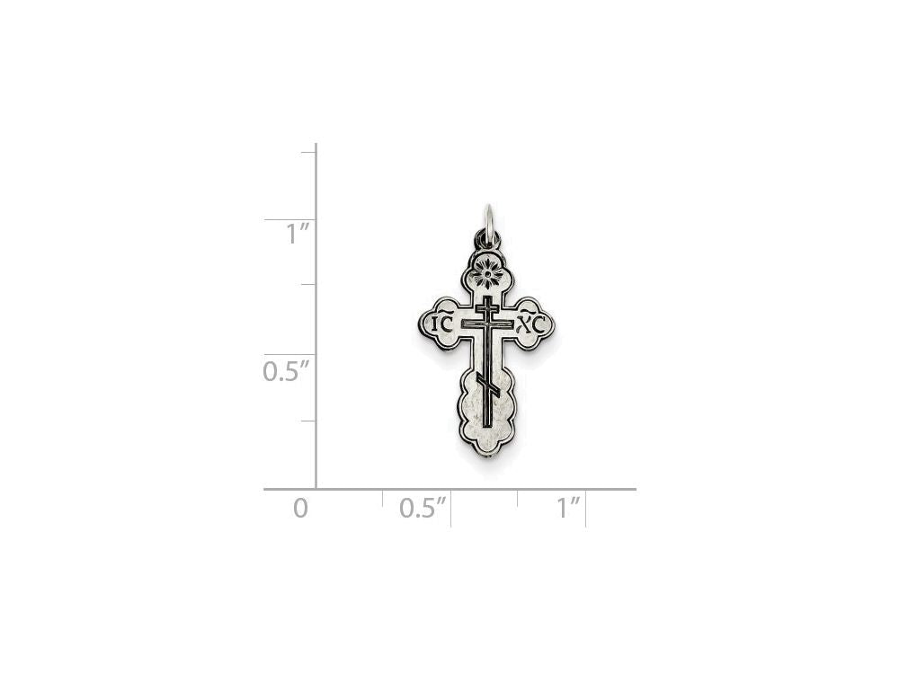 FJC Finejewelers Sterling Silver Eastern Orthodox Cross Charm