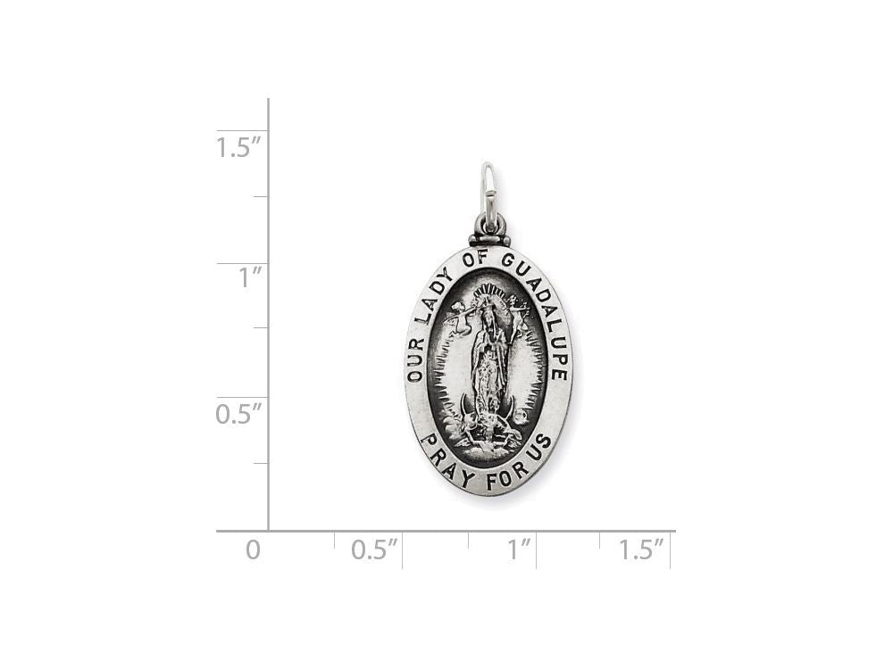 FJC Finejewelers Sterling Silver Our Lady Of Guadalupe Medal Pendant Necklace - Chain Included