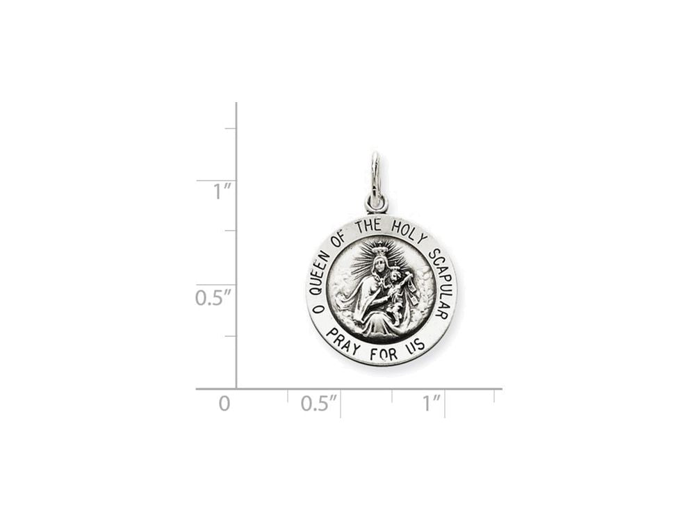 FJC Finejewelers Sterling Silver Queen Of The Holy Scapular Medal Pendant Necklace - Chain Included