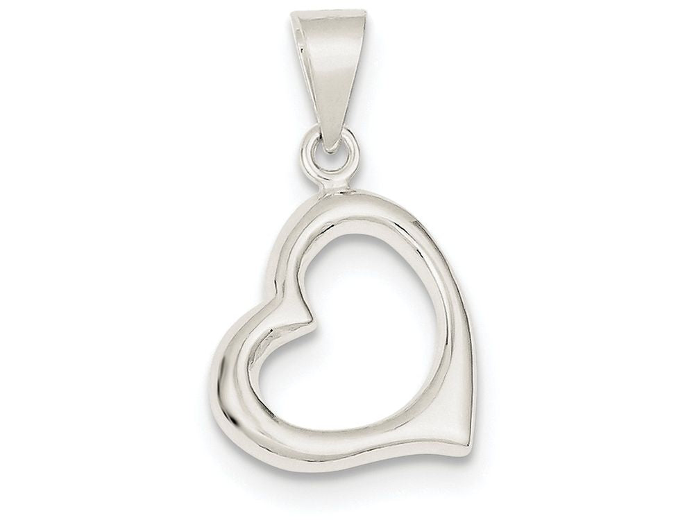 FJC Finejewelers Sterling Silver Heart Pendant Necklace - Chain Included