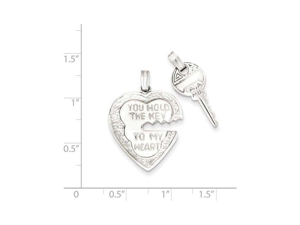FJC Finejewelers Sterling Silver Heart And Key Charms