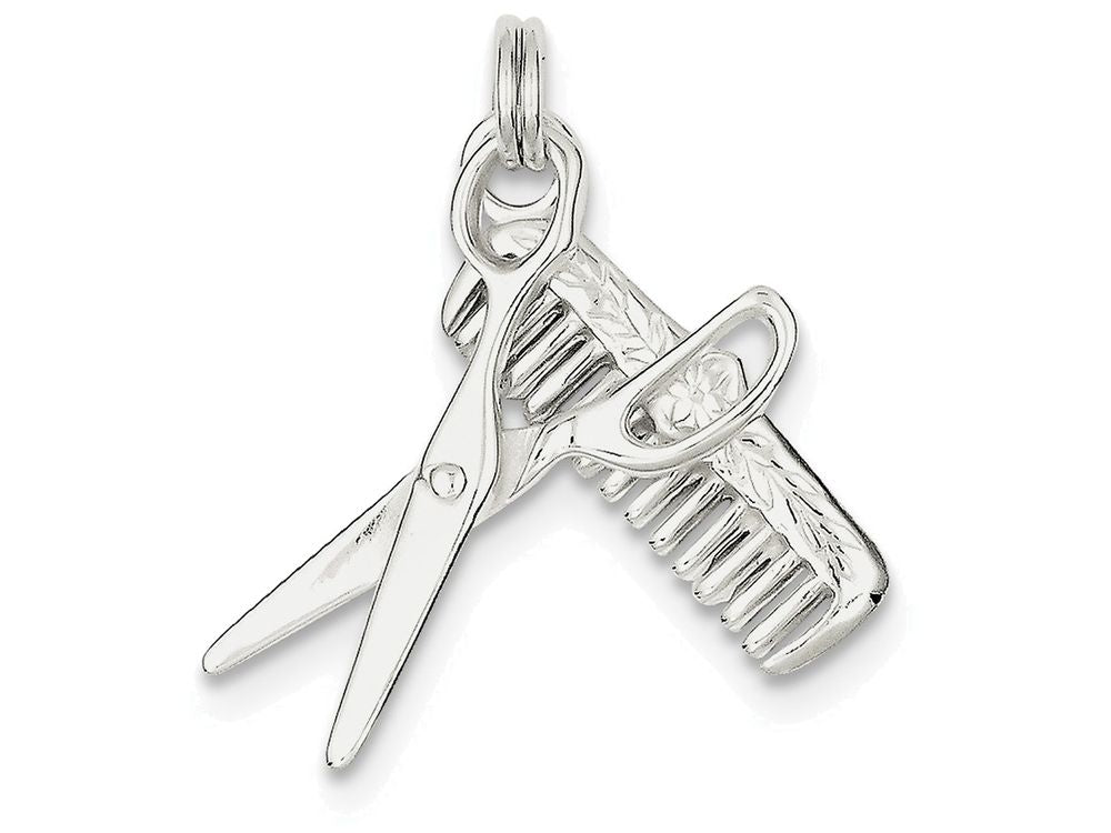 FJC Finejewelers Sterling Silver Comb and Scissor Charm