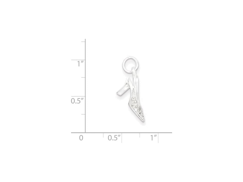 FJC Finejewelers Sterling Silver Cubic Zirconia High Heel Charm