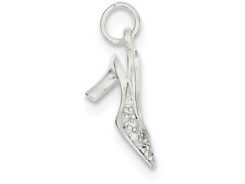 FJC Finejewelers Sterling Silver Cubic Zirconia High Heel Charm
