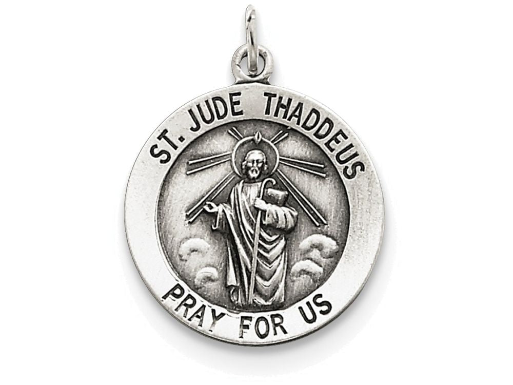 FJC Finejewelers Sterling Silver Saint Jude Thaddeus Medal Pendant Necklace - Chain Included