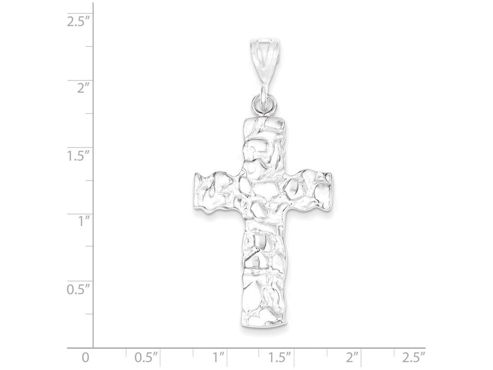 FJC Finejewelers Sterling Silver Nugget Cross Pendant Necklace - Chain Included