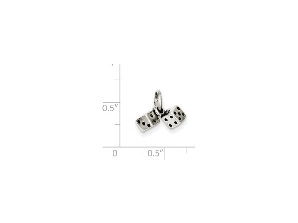 FJC Finejewelers Sterling Silver Antique Dice Charm