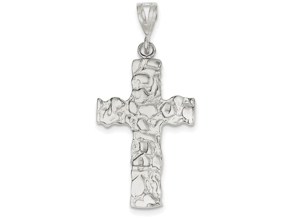 FJC Finejewelers Sterling Silver Nugget Cross Pendant Necklace - Chain Included