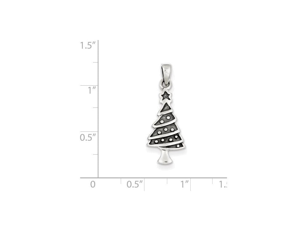 FJC Finejewelers Sterling Silver Christmas Tree Pendant Necklace - Chain Included