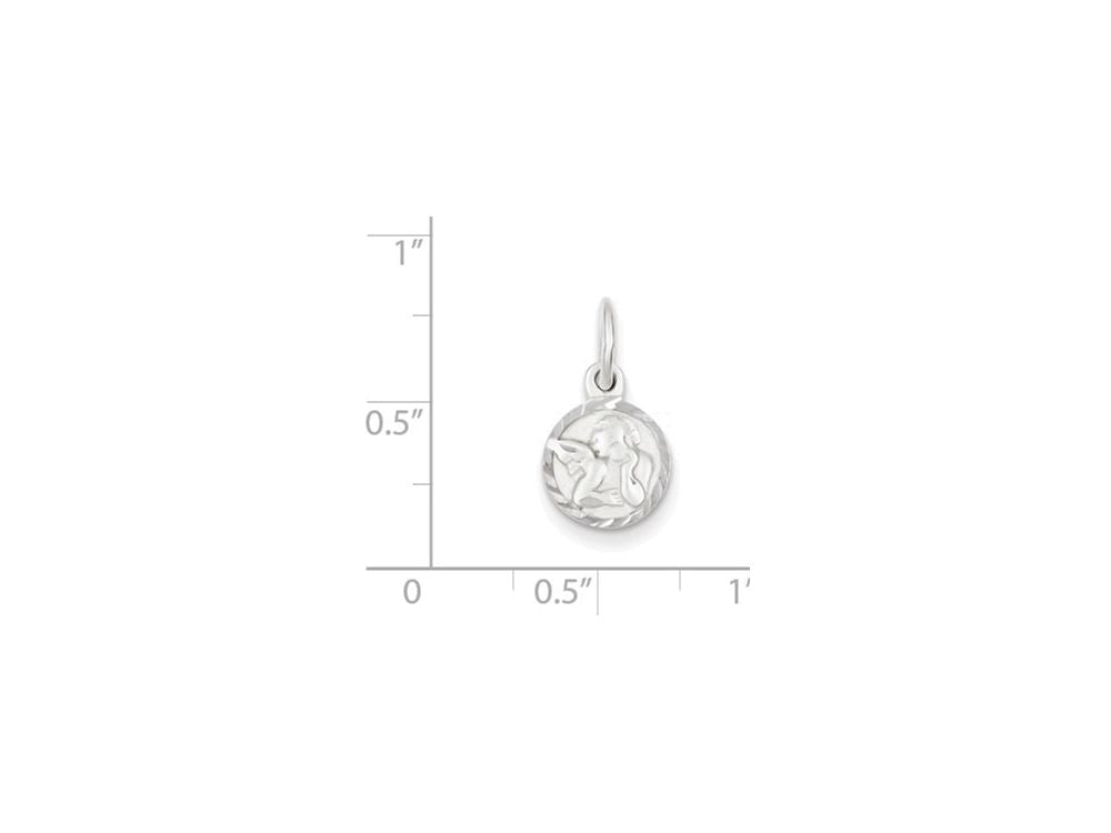 FJC Finejewelers Sterling Silver D/c Cherub Disk Charm