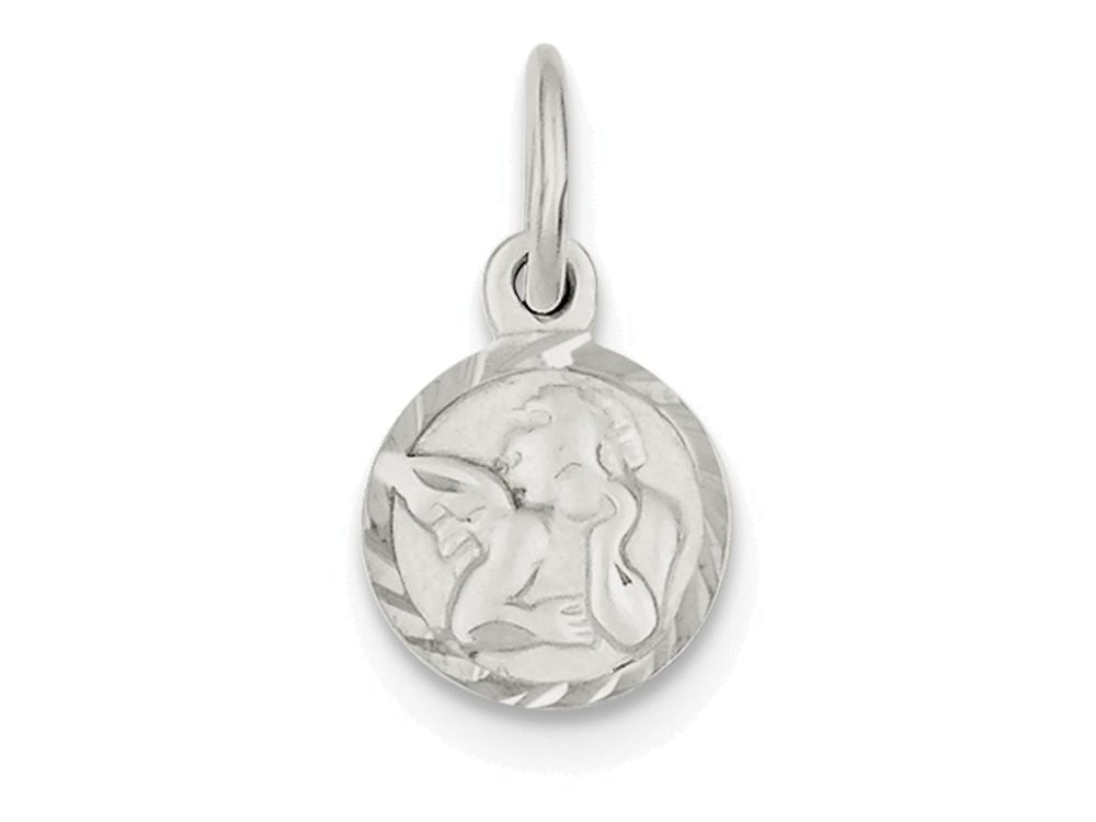 FJC Finejewelers Sterling Silver D/c Cherub Disk Charm