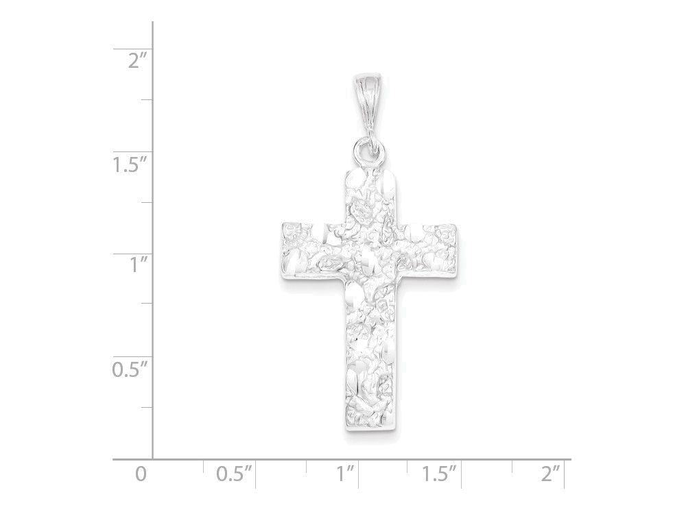 FJC Finejewelers Sterling Silver Nugget Cross Pendant Necklace - Chain Included