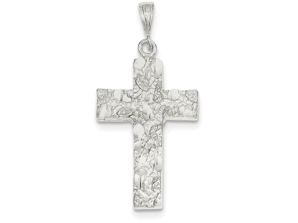 FJC Finejewelers Sterling Silver Nugget Cross Pendant Necklace - Chain Included